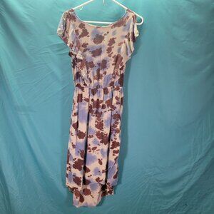 Angie Womens Tie-Dye Rayon Ruffle Sleeve Dress Size L
